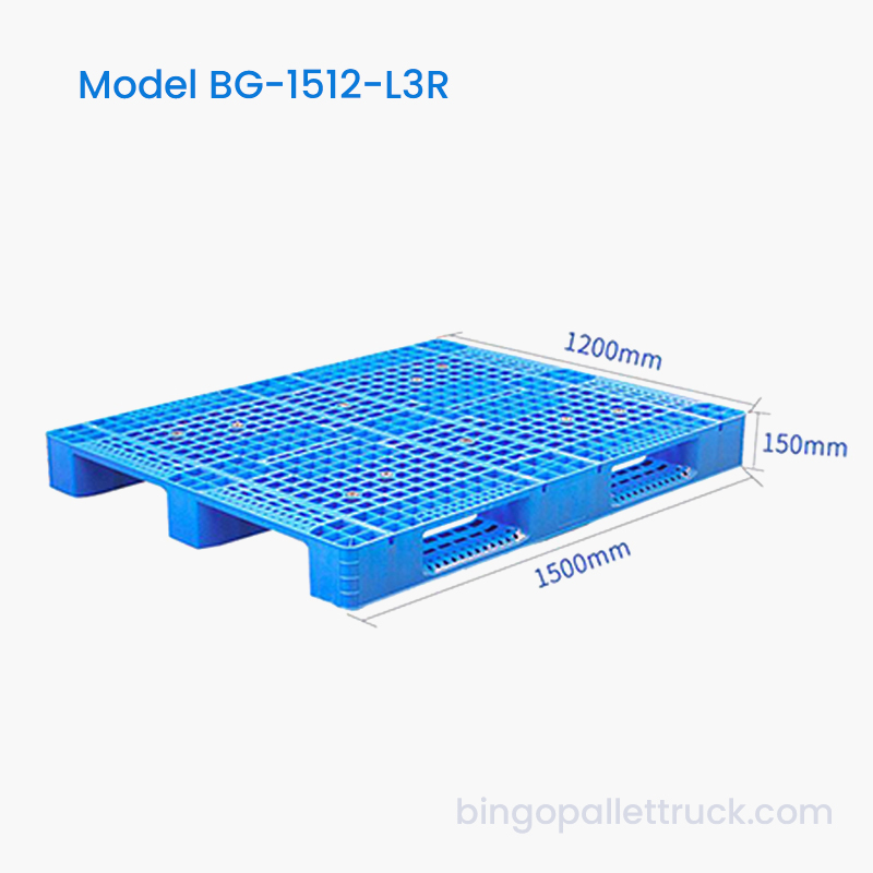 Pallet Plastik HDPE 3-Runner 1500×1200mm untuk Gudang dan Logistik