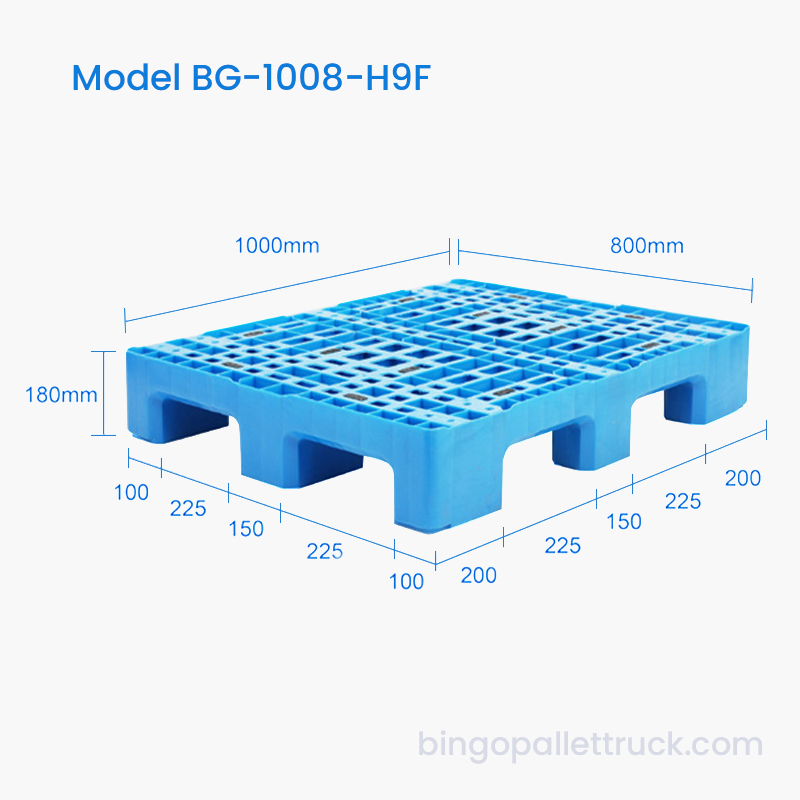 Pallet Plastik Tugas Berat 1000x800mm Berkapasitas Tinggi untuk Logistik Industri