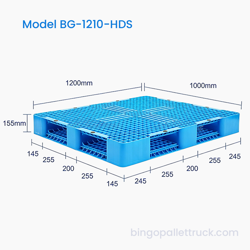 Pallet Plastik Dua Sisi 1200x1000mm untuk Logistik Berat