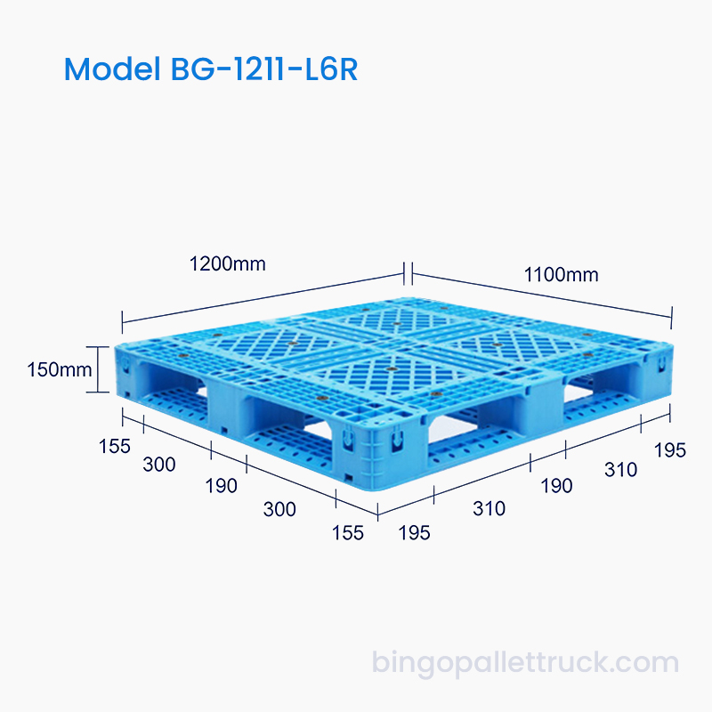 Pallet Plastik 1200x1100mm yang Dapat Didaur Ulang Ramah Lingkungan untuk Logistik Berkelanjutan