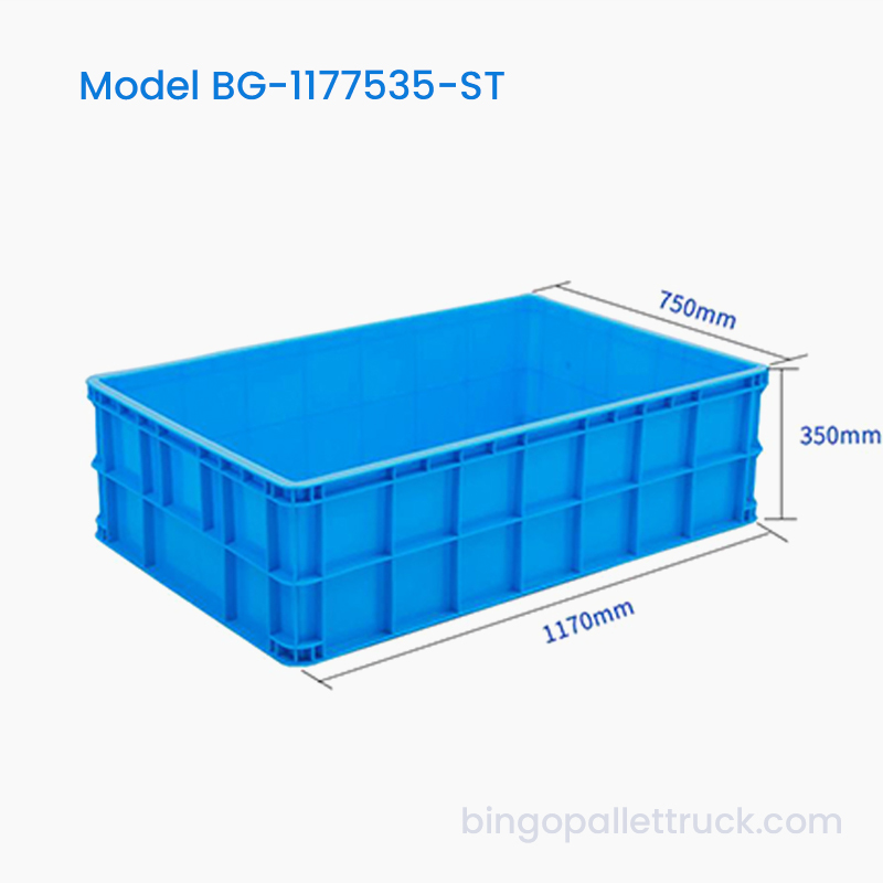 Kotak Tote Plastik Stackable Tugas Berat 258L untuk Penyimpanan Barang Massal