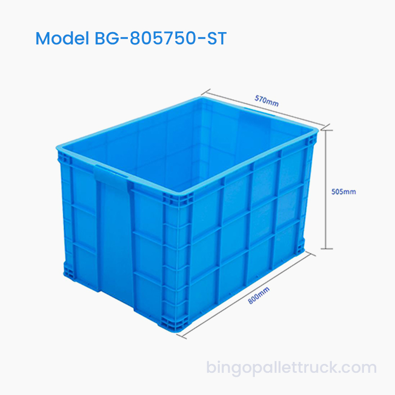 Kotak Tote Plastik Stackable 194L untuk Penyimpanan Komponen Besar