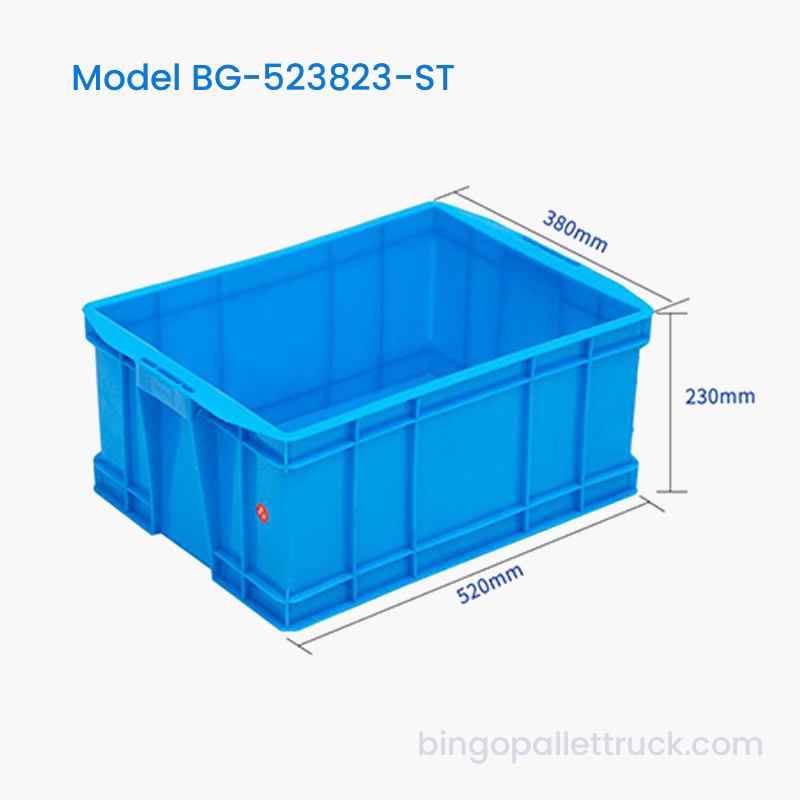 Tempat Sampah Logistik HDPE Kotak Tote Plastik Stackable Tahan Lama 35L