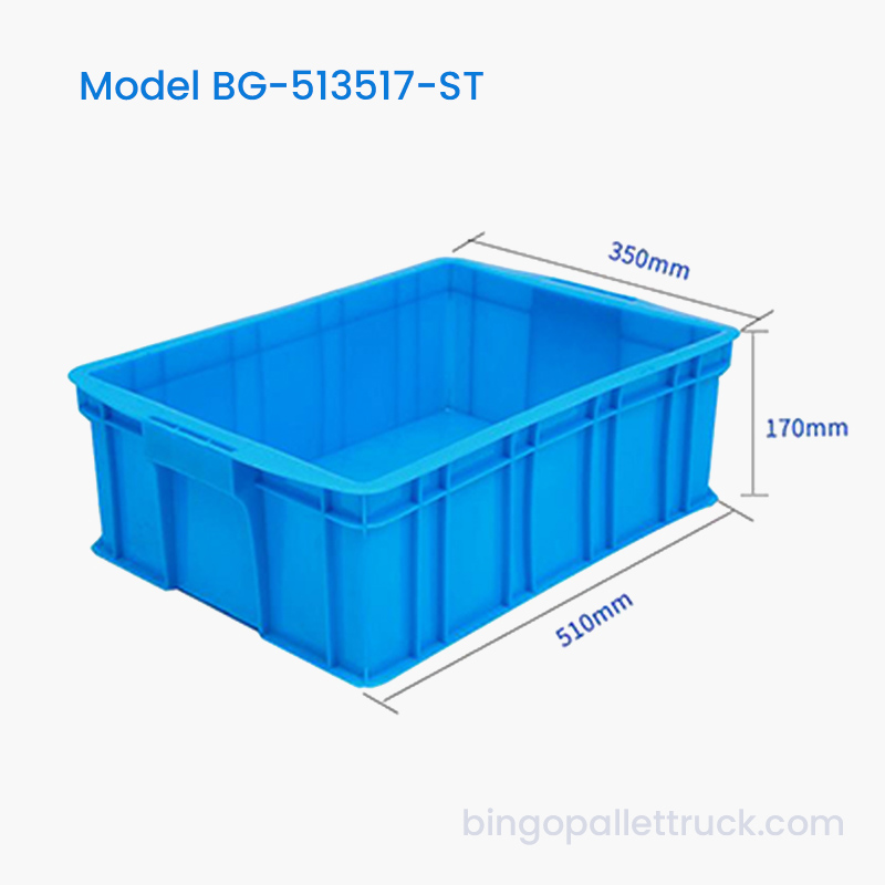 Tempat Sampah Logistik HDPE Kotak Tote Plastik 23L yang Dapat Ditumpuk