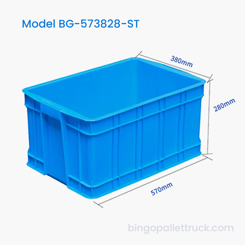 Tempat Penyimpanan Logistik Kotak Tote Plastik Stackable Kapasitas Tinggi 46L