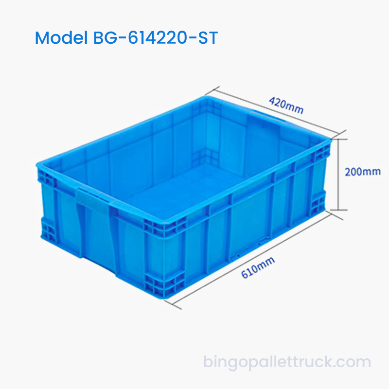 Kotak Tote Plastik HDPE Stackable 42L untuk Pengencang Industri