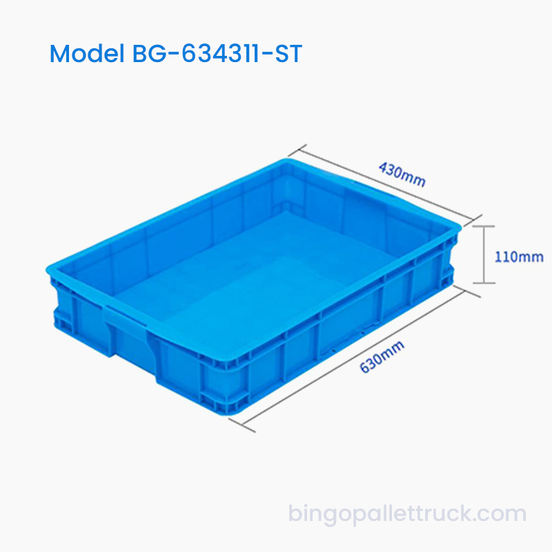 Kotak Tote Plastik Stackable HDPE 23L untuk Transportasi Buah dan Sayuran