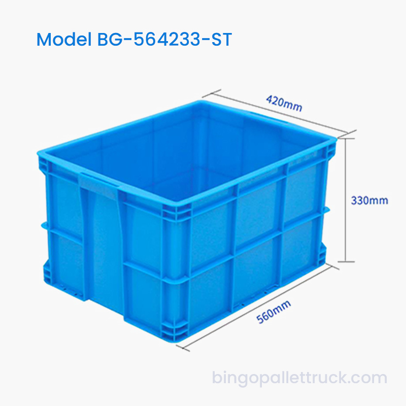 Tempat Penyimpanan Pengiriman HDPE Kotak Tote Plastik Stackable 60L