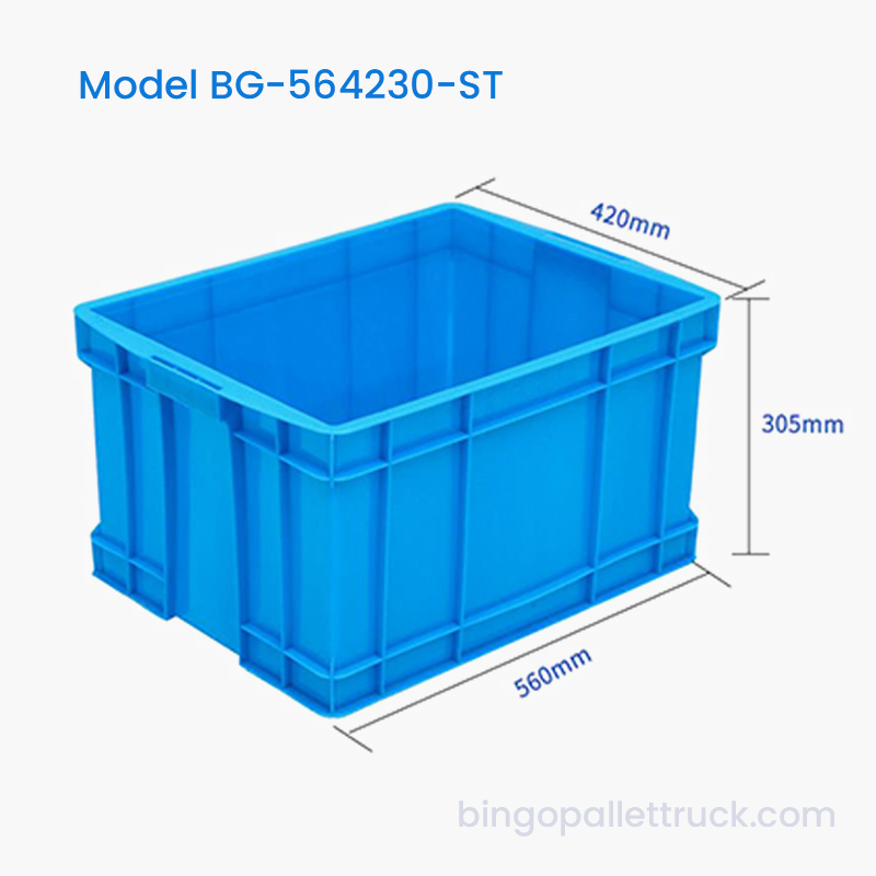 Tote Box Plastik Stackable 56L untuk Distribusi Industri dan Logistik