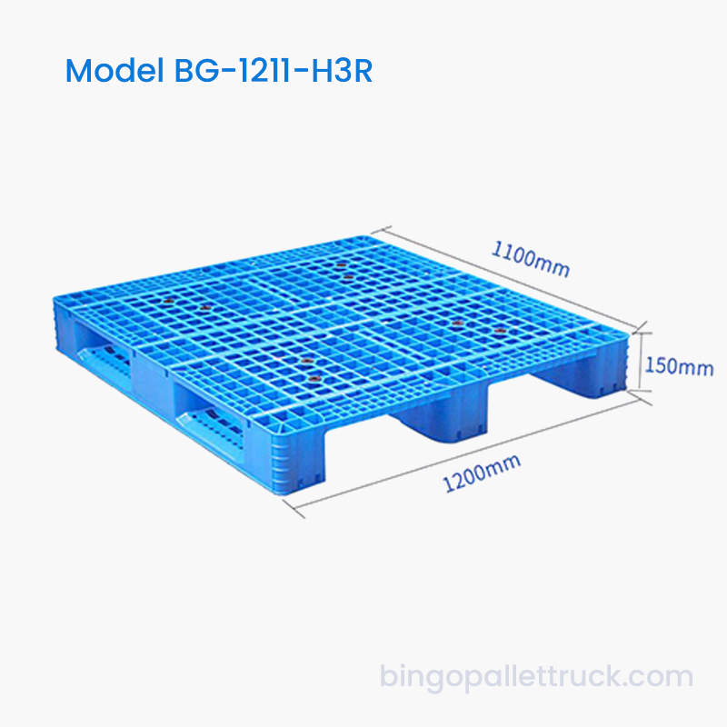 Pallet Plastik Food Grade HDPE 1200x1100mm untuk Penanganan Barang Kering