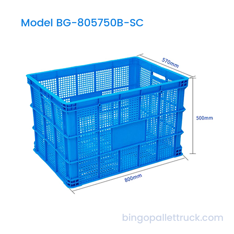 Peti Plastik HDPE Stackable Tugas Berat 194L untuk Bagian Bengkel