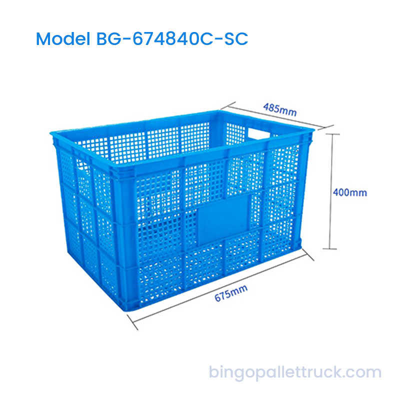 Peti Plastik Lubang Persegi 107L Stackable untuk Pertanian