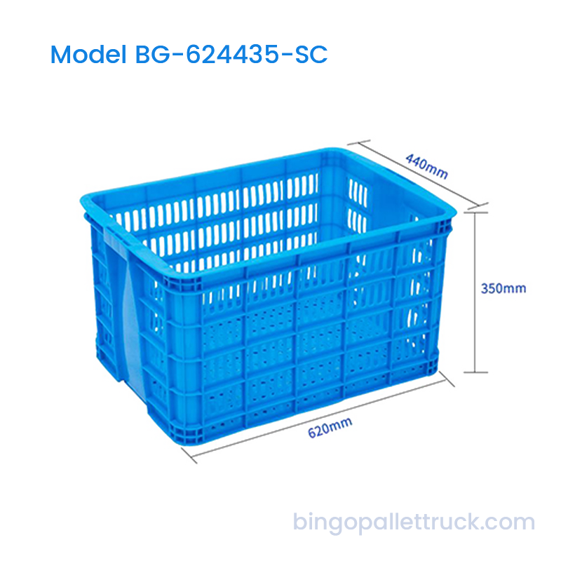 Peti Penyimpanan Industri Stackable Ekstra Tebal HDPE 77L untuk Gudang