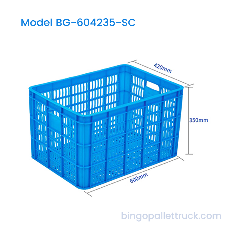 Peti Penyimpanan Industri 76L HDPE Stackable untuk Gudang