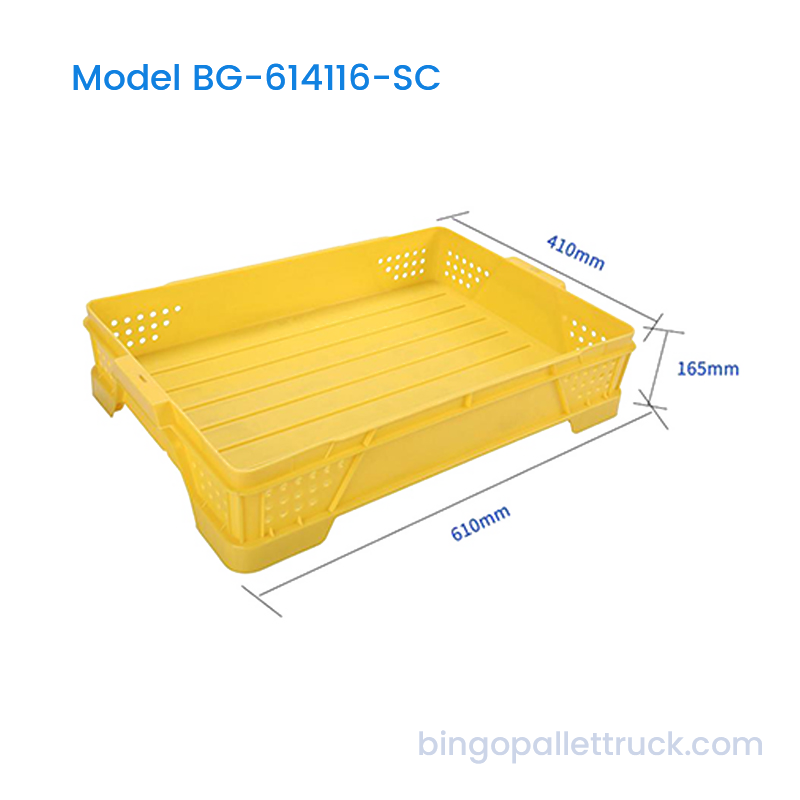 Peti Plastik Berventilasi HDPE Stackable 22L untuk Penyimpanan Persik