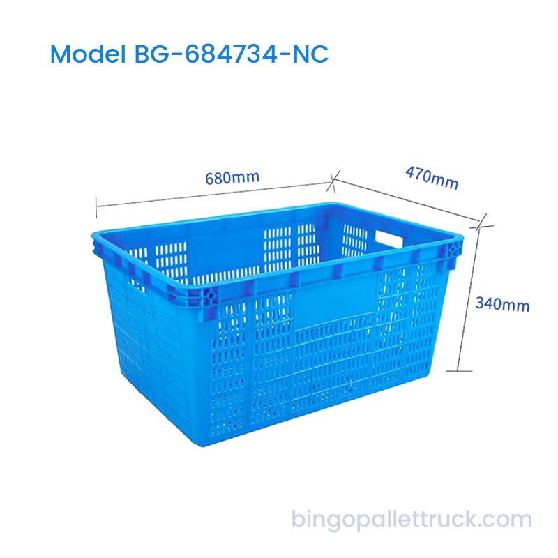 Peti Plastik Nestable HDPE Kekuatan Tinggi 91L untuk Pertanian
