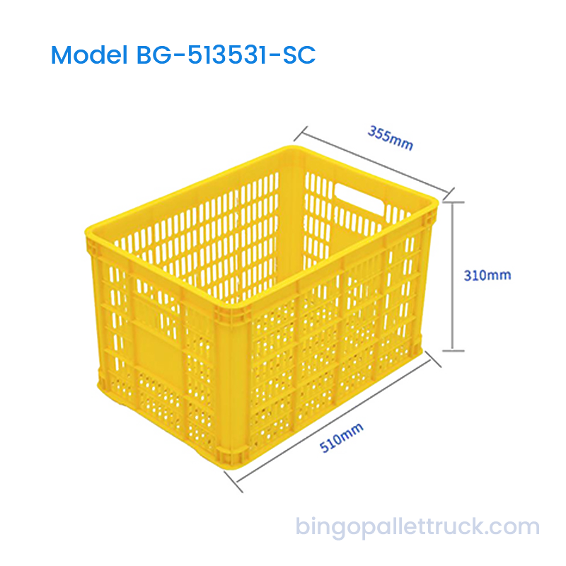 Peti HDPE 47L Dengan Lubang Kisi untuk Ventilasi Mudah