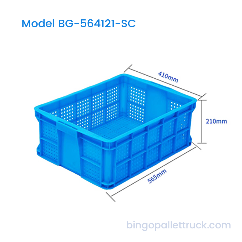 Peti HDPE 38L Stackable dengan Lubang Bulat untuk Buah dan Sayuran