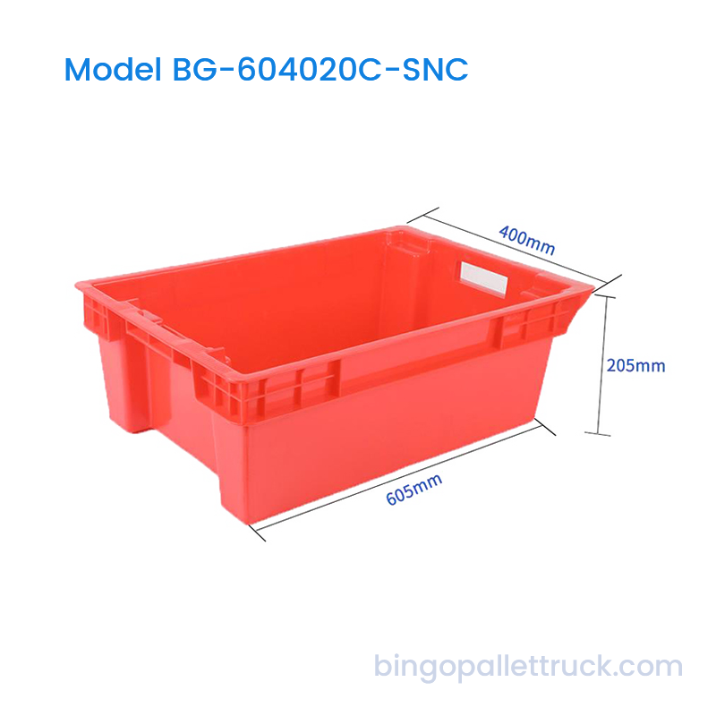 40L Peti Plastik Stackable dan Nestable Tertutup Sepenuhnya