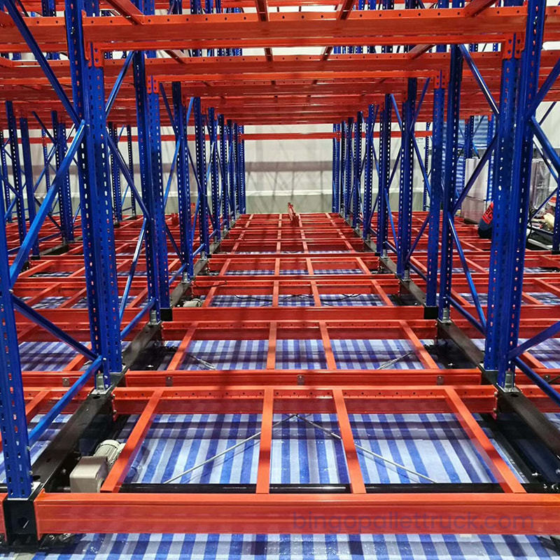 Sistem Rak Pallet Seluler Bergerak yang Disesuaikan untuk Penyimpanan Hemat Ruang Kepadatan Tinggi