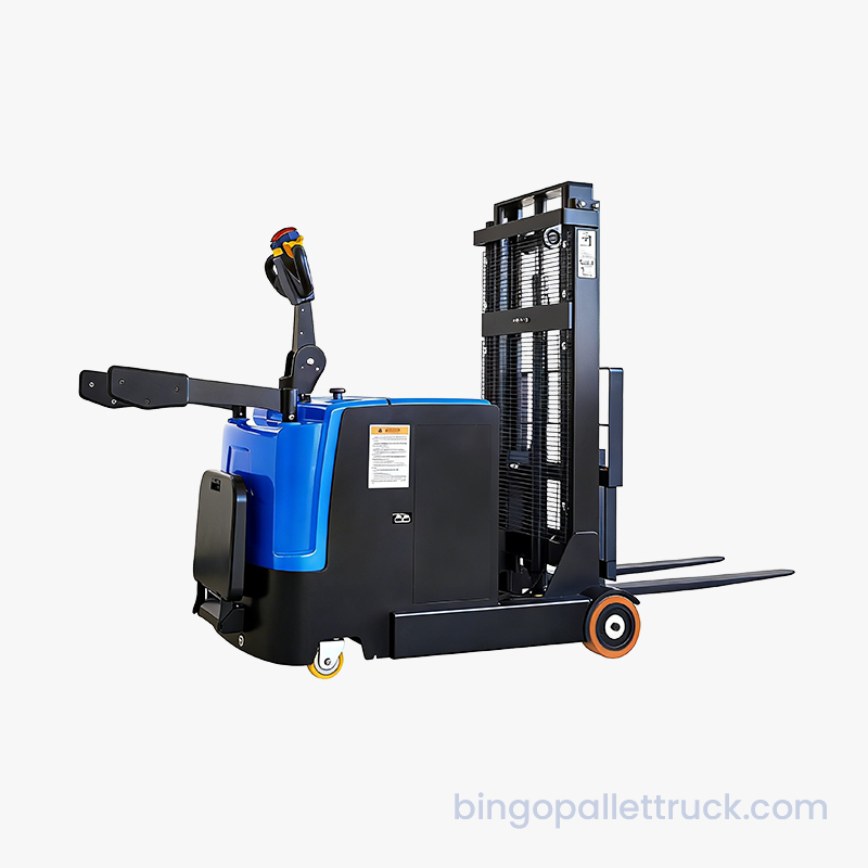 Stacker Stand-on Listrik Penyeimbang 1000kg untuk Logistik